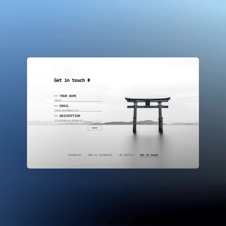 Horizontal Portfolio Website